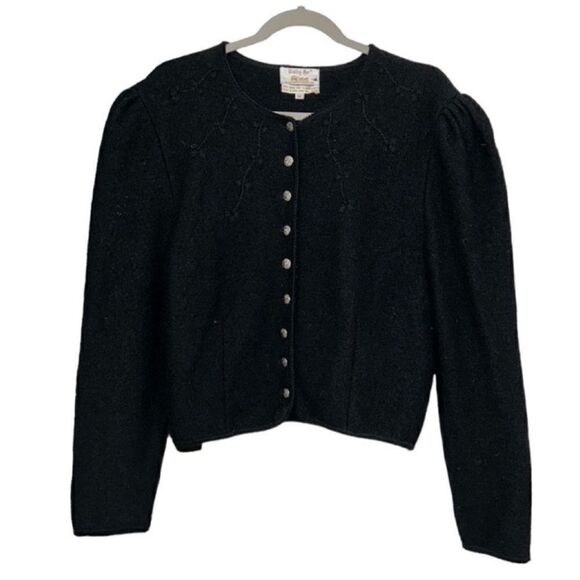 Tally Ho Black Wool Vintage Jacket(Size M) - Picture 2 of 6